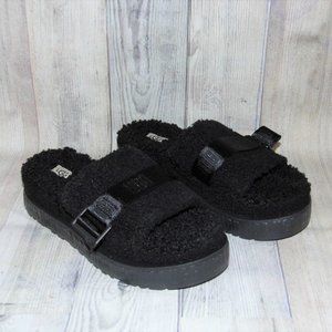 UGG Fluffita Black Sheepskin Slide Slippers Womens Size 10